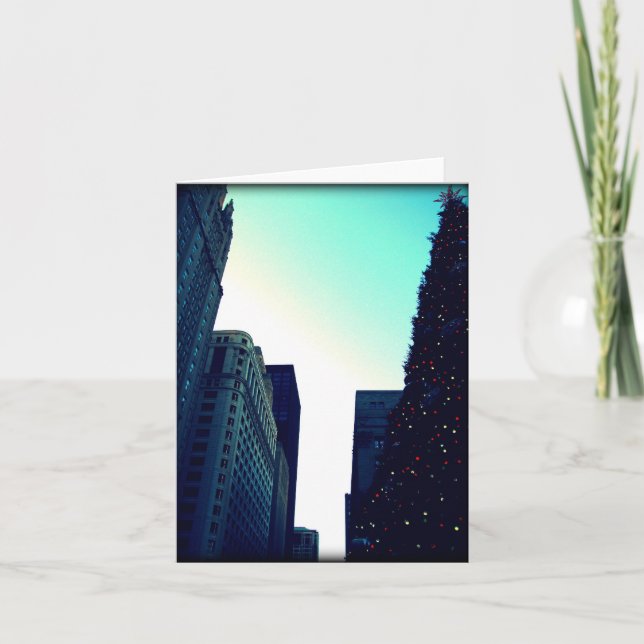Carte pour notes de l'arbre de Noël de Chicago (Devant)