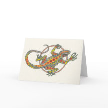 Carte pour notes de lézard de "Madame Luck"