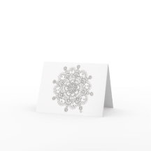 Carte pour notes de mandala de flocon de neige de