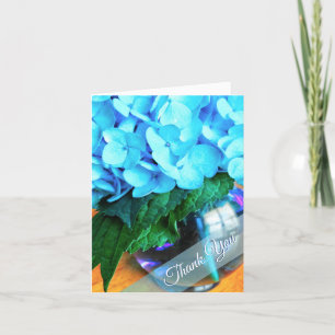 Carte pour notes de Merci Blue Hydrangeas