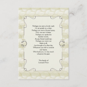 Carte pour notes de Merci de perte de feuille