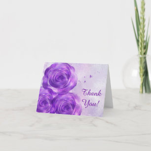 Carte pour notes de Merci Rose pourpre