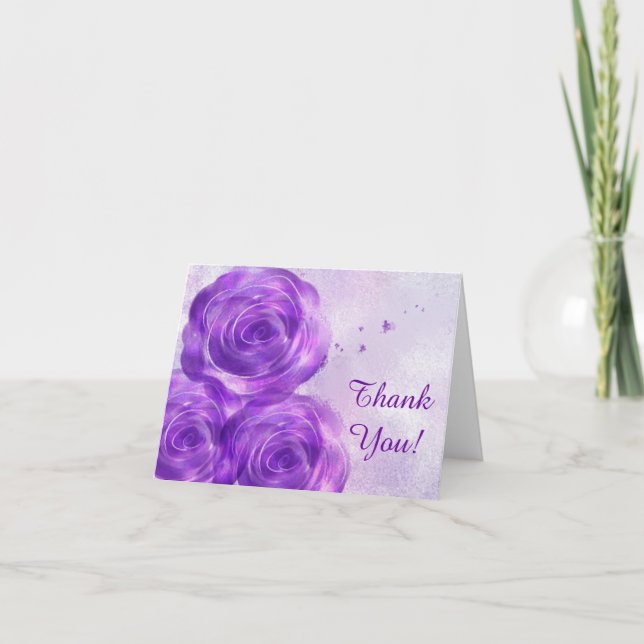 Carte pour notes de Merci Rose pourpre (Devant)