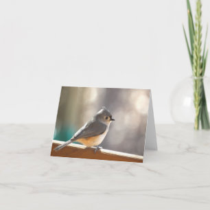 Carte pour notes de mésange tuftée - masquez à