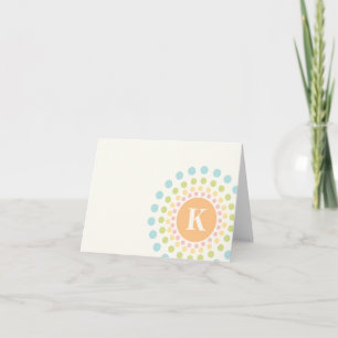 Carte pour notes de monogramme Sunburst