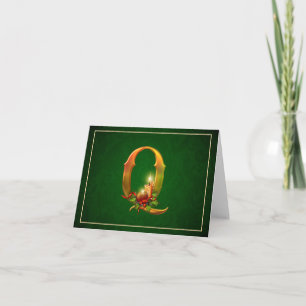 Carte pour notes de Noël bougies allumées initiale