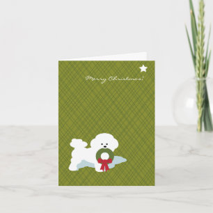 Carte pour notes de Noël de Bichon Frise