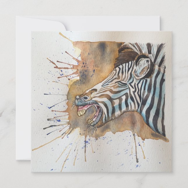 Carte pour notes de style de carte postale Zebra S (Devant)