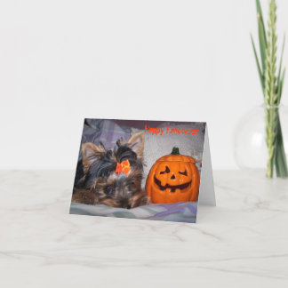 Carte pour notes de Yorkie Halloween