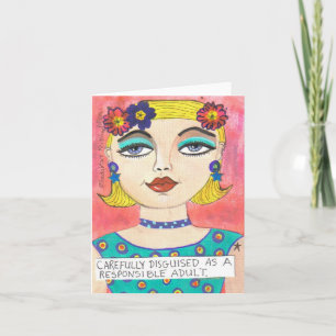 CARTE POUR NOTES DÉGUISÉ COMME UN ADULTE RESPONSAB
