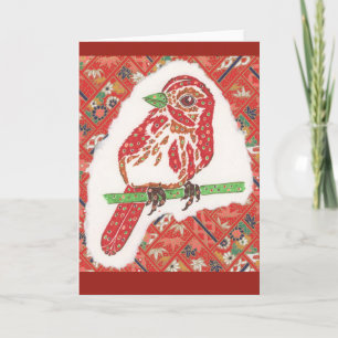 Carte pour notes d'oiseau chanteur