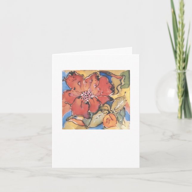 Carte pour notes d'une peinture en soie d'une (Devant)
