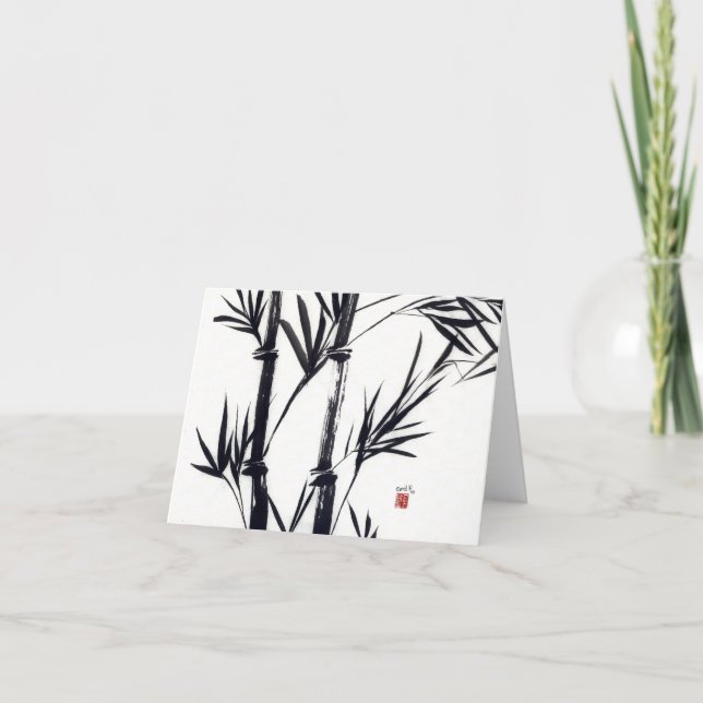 carte pour notes en bambou d'art (Devant)