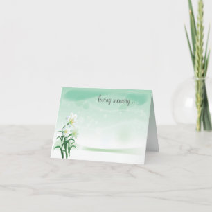Carte pour notes floral blanc Lily