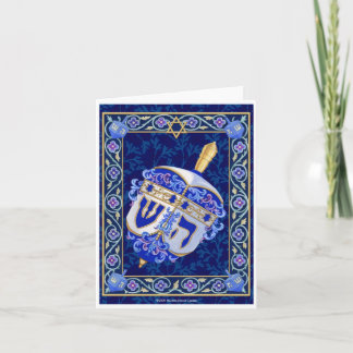 Carte pour notes Hanoukka Dreidel