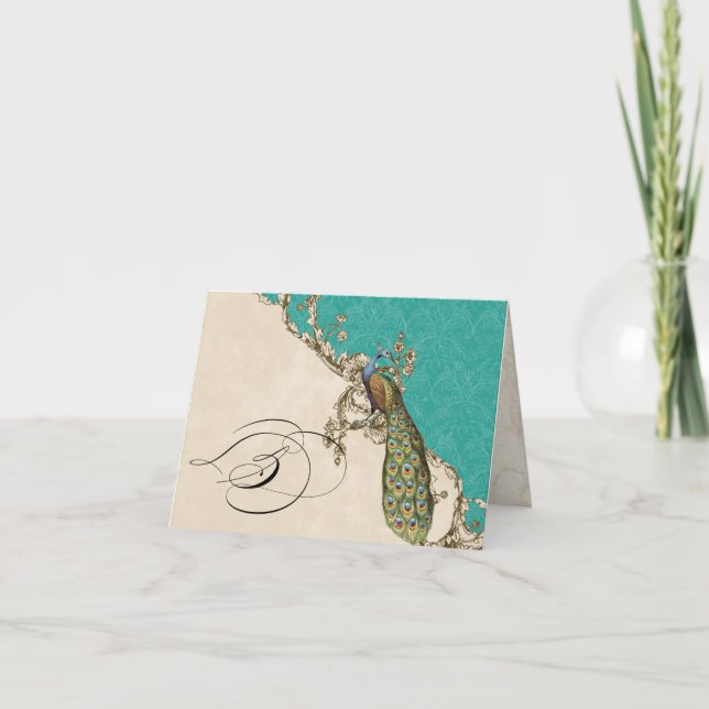 Carte pour notes initial décoré d'un monogramme du (Devant)