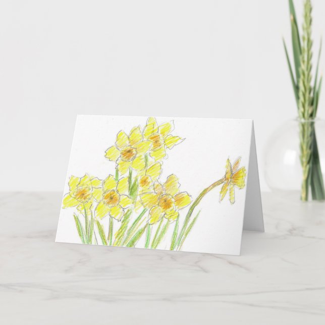 Carte pour notes jaune de fleur d'aquarelle de (Devant)