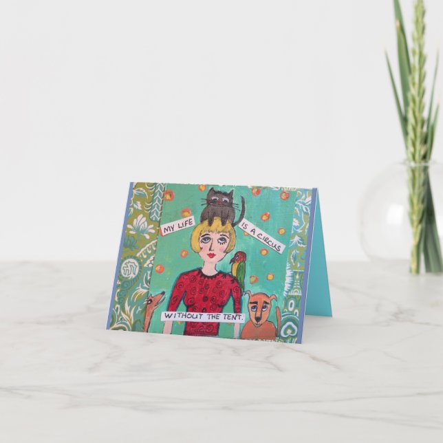 Carte pour notes-Ma vie est un cirque sans tente (Devant)