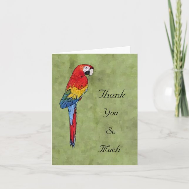 Carte pour notes Merci de Scarlet Macaw (Devant)