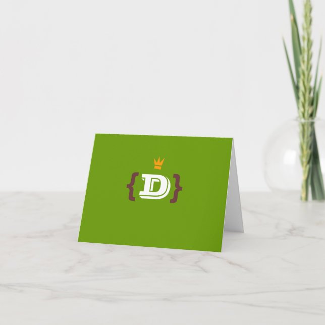 Carte pour notes Monogram King "D" (Devant)