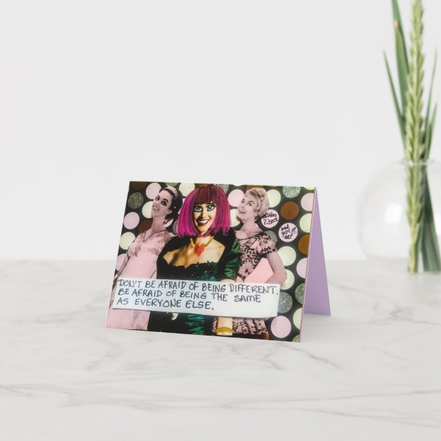 Carte pour notes-n'ayez pas peur d'être différent. (Devant)