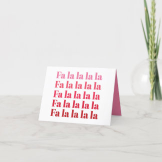 carte pour notes noir de Noël "Fa La La"
