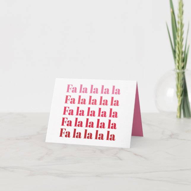 carte pour notes noir de Noël "Fa La La" (Devant)