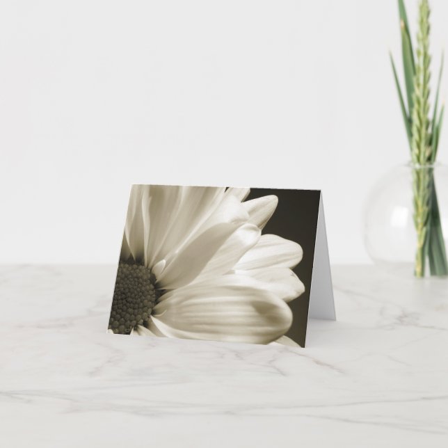 Carte pour notes noir et blanc de marguerite (Devant)