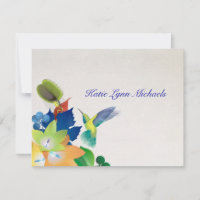 Carte pour notes personnalisé de colibri