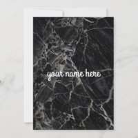 Carte pour notes personnalisé en marbre noir