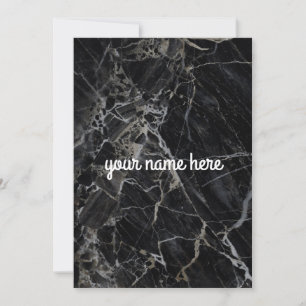 Carte pour notes personnalisé en marbre noir