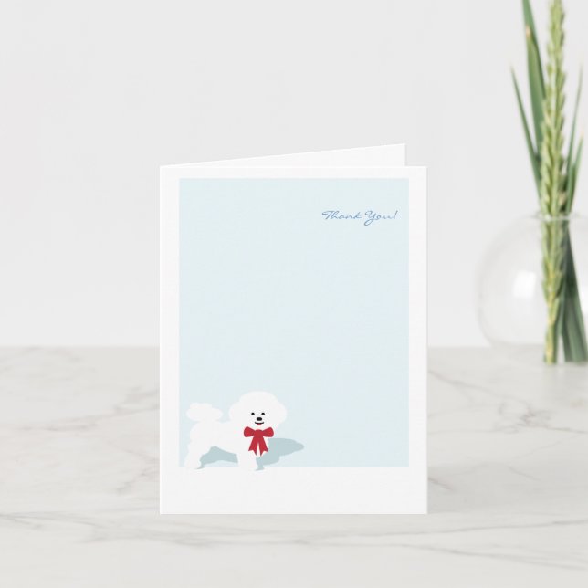Carte pour notes personnalisé Merci Bichon Frise (Devant)