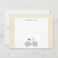 Carte pour notes plat personnalisé à bicyclette