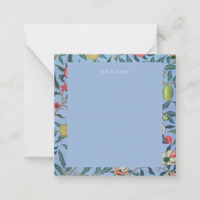 Carte pour notes PLAT : WILLIAM MORRIS "BLUE POMEG (Devant)
