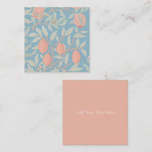 Carte pour notes PLAT : WILLIAM MORRIS ; POMEGRANA (Devant / Derrière)