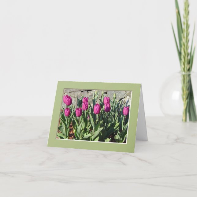 Carte pour notes pourpre de tulipes (Devant)