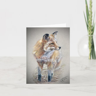 carte pour notes renard rouge