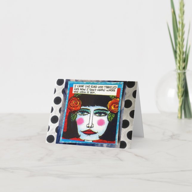 CARTE POUR NOTES-ROAD MOINS VOYAGÉ. (Devant)