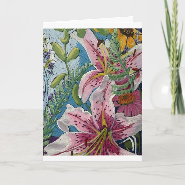 Carte pour notes rose Lilly (Devant)