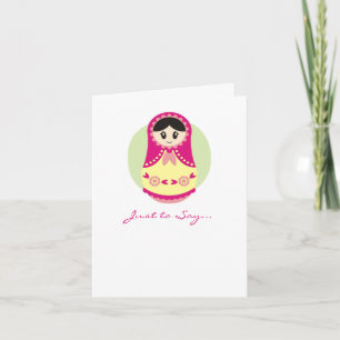 Carte pour notes russe rose de poupée