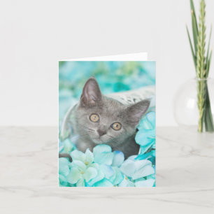 Carte pour notes vide floral bleu gris de Sadie