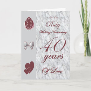 Carte Pour notre anniversaire de mariage rubis
