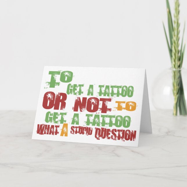 Carte Pour obtenir un tatouage (Devant)