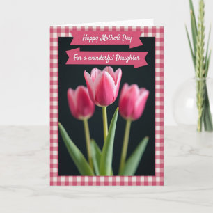 Carte pour occasion spéciale à motif floral gingha