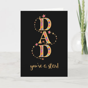 Carte Pour papa en Fête des pères avec des étoiles en no