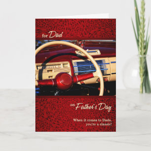 Carte pour papa Fête des pères Red Classic voiture Fête 