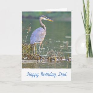 Carte Pour papa Grand Héron Bleu Outdoorsman Anniversair