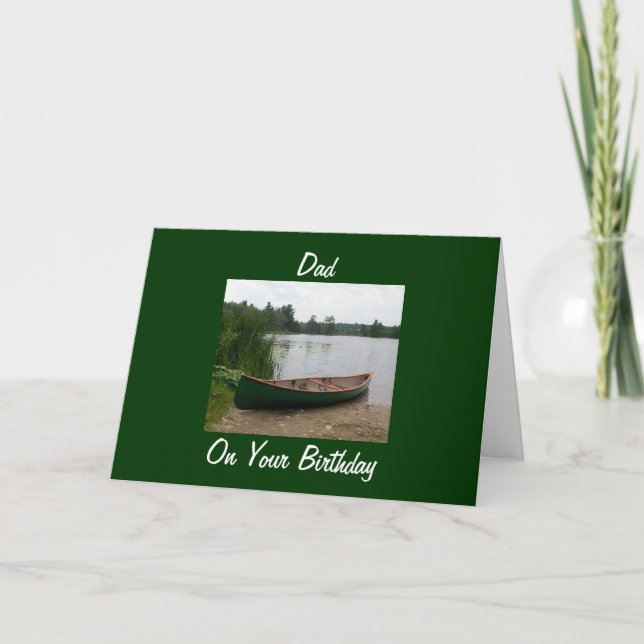 CARTE POUR PAPA QUI CANOÉ OU POISSON À L'ANNIVERSAIRE (Devant)