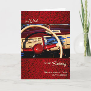 Carte pour papa Red Classic Voiture thème Anniversaire