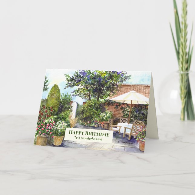 Carte Pour papa sur la terrasse d'anniversaire de Manor  (Devant)